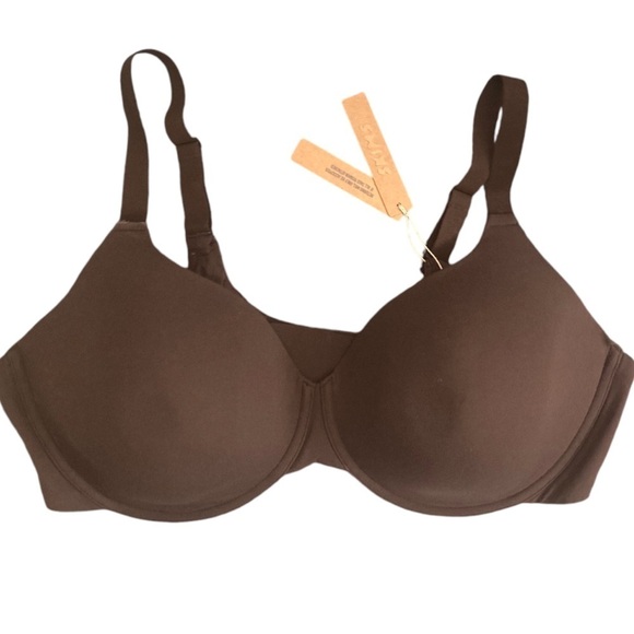 Skims Fits Everybody T Shirt Demi Bra NWT in Espresso Brown 44 C - Picture 1 of 9